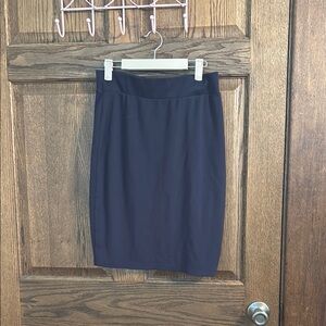 Navy Blue Knee-Length Pencil Skirt for Work